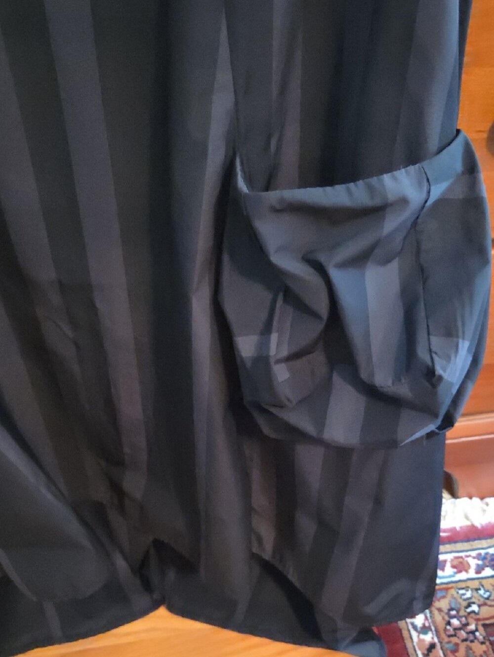Sun Kim Sleeveless Black Striped Midi Dress with Pocket Details - Picture 2 of 6